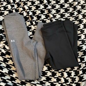 Under Armour leggings bundle UA full length workout leggings and cropped legging